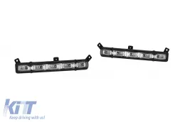 Aditivos para spoiler tipo BRABUS 4x4 con luces DRL adecuados para parachoques delantero A Design Mercedes G-Class W463 1989-2018, sin pintar-image-6147881