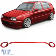 image-5-Adjustable aluminum strut brace red for front for VW Golf 3 Vento Passat 35i