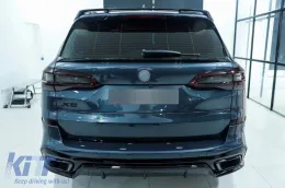 Aero Body Kit подходящ за BMW X5 G05 (2018-up) M-Tech Черен Knight Дизайн Въглеродни влакна-image-6080084