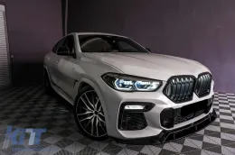 Aero Body Kit подходящ за BMW X6 G06 (10.2019-up) M-Tech Черен Knight Дизайн Piano Black-image-6100543