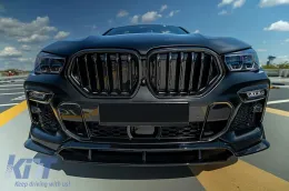 Aero Body Kit подходящ за BMW X6 G06 (10.2019-up) M-Tech Черен Knight Дизайн Piano Black-image-6113242