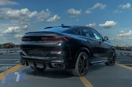 Aero Body Kit подходящ за BMW X6 G06 (10.2019-up) M-Tech Черен Knight Дизайн Piano Black-image-6113243