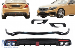 image-71-Aero Body Kit Bumper Lip and Air Diffuser suitable for Mercedes S-Class W222 S63 S65 (2013-06.2017)
