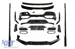 Aero Body Kit Carrocería para BMW Serie 7 G70 M-Tech 2022+ Black Knight Design Negro brillante-image-6111105