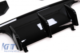 Aero Body Kit els? l?kh?r?t? toldat és diff?zor BMW F80 M3 Sedan F82 M4 Coupe (2014-2019) M Sport Design Piano Black-image-6095330