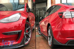 Aero Body Kit Extension suitable for Tesla Model 3 (2017-up) Carbon Look-image-6085789