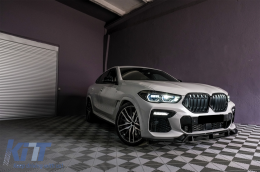 Aero Body Kit für BMW X6 G06 19-03.23 M-Tech Black Knight Design Schwarz Diffusor-image-6100542