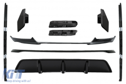 Aero Body Kit Front Bumper Lip and Air Diffuser suitable for BMW X6 F16 LCI (2015-2019) M Technik Sport Piano Black - CBBMF16MPB