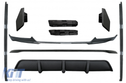Aero Body Kit Front Bumper Lip and Air Diffuser suitable for BMW X6 F16 LCI (2015-2019) M Technik Sport Carbon Look - CBBMF16MPC