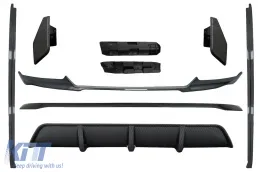 image-8-Aero Body Kit Front Bumper Lip and Air Diffuser suitable for BMW X6 F16 LCI (2015-2019) M Technik Sport Carbon Look