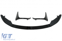 Aero Body Kit Front Bumper Lip and Air Diffuser suitable for BMW F80 M3 Sedan F82 M4 Coupe (2014-2019) M Sport Design Piano Black-image-6095322