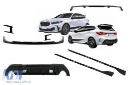 Aero Body Kit Front Bumper Lip and Air Diffuser suitable for BMW 1 Series F40 M Sport (2019-Up) Piano Black-image-6095792