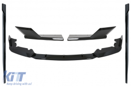 image-17-Aero Body Kit Front Bumper Lip and Rear Splitters suitable for BMW F95 X5M Competition (2018-up) Piano Black