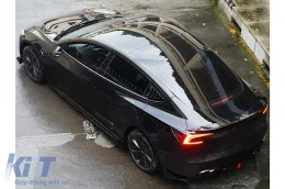 Aero Body Kit kiegészítő Tesla Model 3 (2023-) lökhárító toldat diffúzor zongoralakk fekete-image-6111101