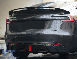 Aero Body Kit kiegészítő Tesla Model 3 (2023-) lökhárító toldat diffúzor zongoralakk fekete-image-6111103