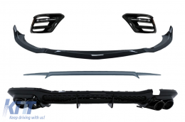 Aero Body Kit suitable for Mercedes S-Class W223 Limousine Sport Line (2020-up) Piano Black - CBMBW223BAERO