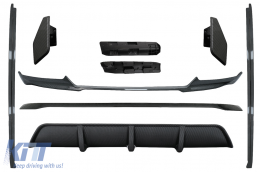 image-74-Aero Body Kit Предна Броня Липна и въздушен дифузьор подходящ за BMW X6 F16 LCI (2015-2019) M Technik Спорт Carbon Look