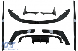 Aero Body Kit Предна Броня, устни и въздушен дифузьор, подходящи за BMW F80 M3 Sedan F82 M4 Купе (2014-2019) M Sport Дизайн Piano Black-image-6095324