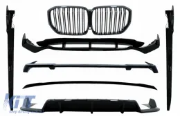 image-58-Aero Bodykit & Gitter Doppelt für BMW X5 G05 2018-2022 Black Knight Look Glänzend schwarz