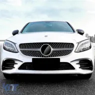 Aero első lökhárító splitter Mercedes C-osztály W205 S205 C205 A205 Facelift (2019-től) modellekhez, C43 Dizájn-image-6073303