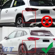 Задна Броня Aero Flaps Flics Side Fins подходящи за Mercedes GLA SUV H247 (2020-up) Спортна линия Piano Black-image-6085063