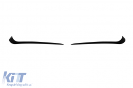 image-30-Aero upper splitters suitable for front CLA45 bumper of Mercedes CLA C117 2013-2019, black lacquer