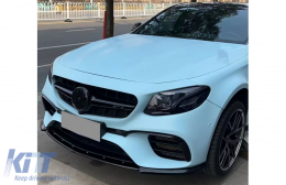 Aerodunamikó Body Kit Emprós Profulaktíras diachvths cheílous kai Plaϊná Kit proektáseis katállhles gia Mercedes E-Class E63 W213 S213 (2016-2019) Piáno Mavro-image-6127420