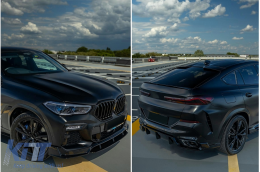 Aerodunamikó Body Kit katállhlo gia BMW X6 G06 (10.2019-03.2023) M-Tech Mavro Knight Schediasmós Piáno Mavro-image-6113244