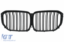 Aerodunamikó Body Kit me Kentrikés grílies nefrón Double Stripe katállhlo gia BMW X5 G05 (2018-2022) M Mavro Knight Schediasmós Piáno Mavro-image-6080437