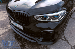 Aerodunamikó Body Kit me Kentrikés grílies nefrón Double Stripe katállhlo gia BMW X5 G05 (2018-2022) M Mavro Knight Schediasmós Piáno Mavro-image-6091519