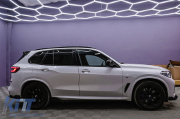 Aerodunamikó Body Kit me Kentrikés grílies nefrón Double Stripe katállhlo gia BMW X5 G05 (2018-2022) M Mavro Knight Schediasmós Piáno Mavro-image-6104878