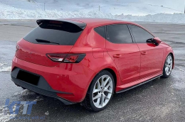 Aileron Capuchon becquet toit pour Seat Leon 5F Mk3 5 Portes Hatchback 2012-2019 Noir Brillant-image-6096016