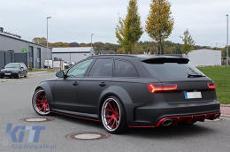 Aileron toit pour Audi A6 Avant Facelift 4G C7 2015-2018 Noir brillant-image-6075444