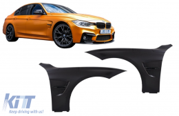 Ailes avant pour BMW Série 3 F30 F31 2011+ Sedan Touring M3 Look Noir-image-6071946