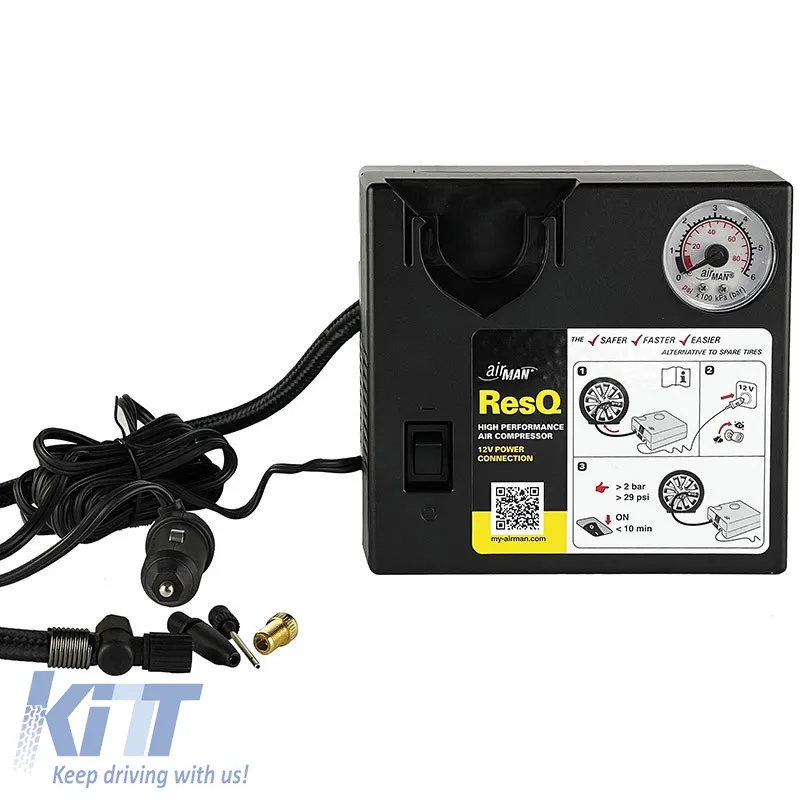 Air Compressor AirMan ResQ 12V with Pressure Gauge 51-051-001 15152