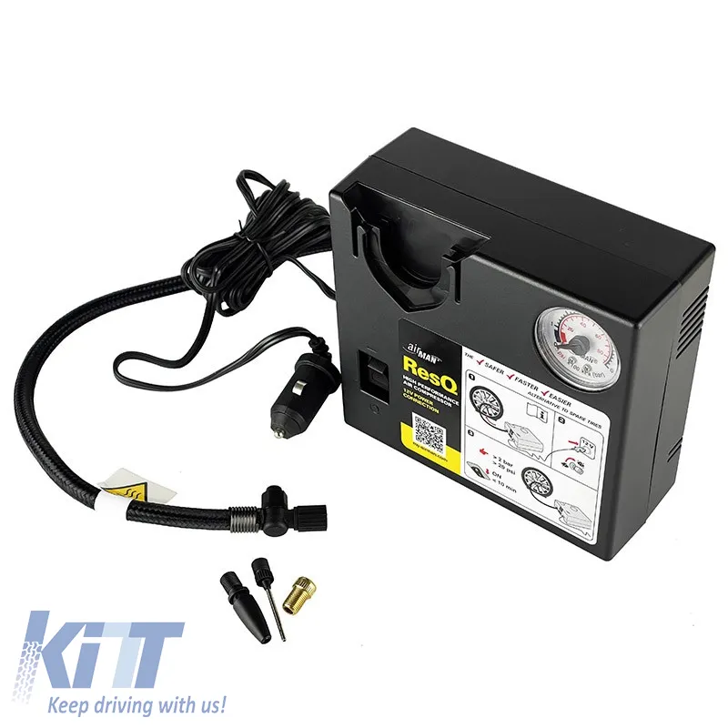 Air Compressor AirMan ResQ 12V with Pressure Gauge 51-051-001 15152