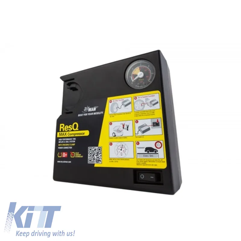 Air Compressor AirMan ResQ Max suitable for use with Pressure Gauge and Carrying Bag 58-080
