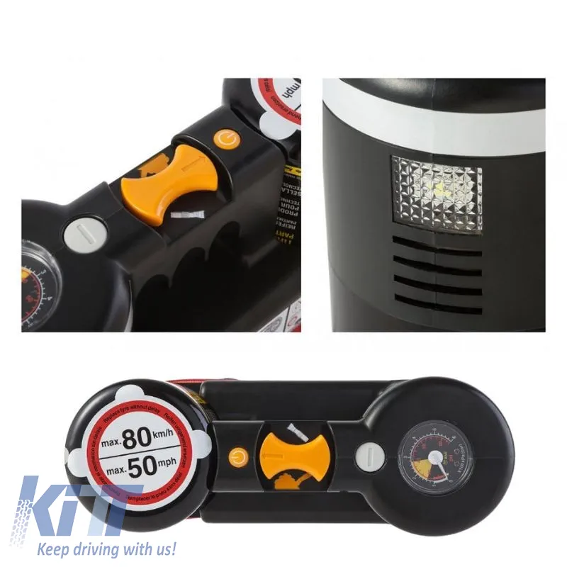 Air Compressor AirMan ResQ Pro+ 12V with Pressure Gauge and Tire Sealant 450ml 71-063