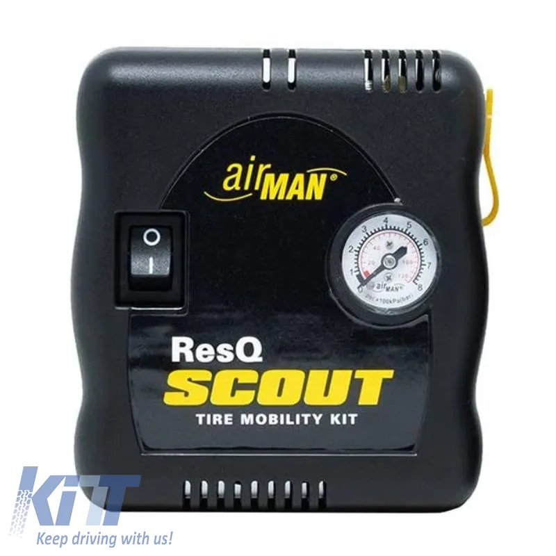 Air Compressor AirMan ResQ Scout VO TRK 12V with Pressure Gauge and Tire Sealant 100ml 76-086-001-01