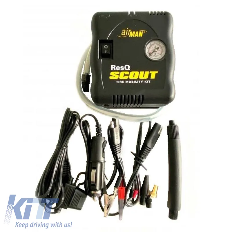 Air Compressor AirMan ResQ Scout VO TRK 12V with Pressure Gauge and Tire Sealant 100ml 76-086-001-01