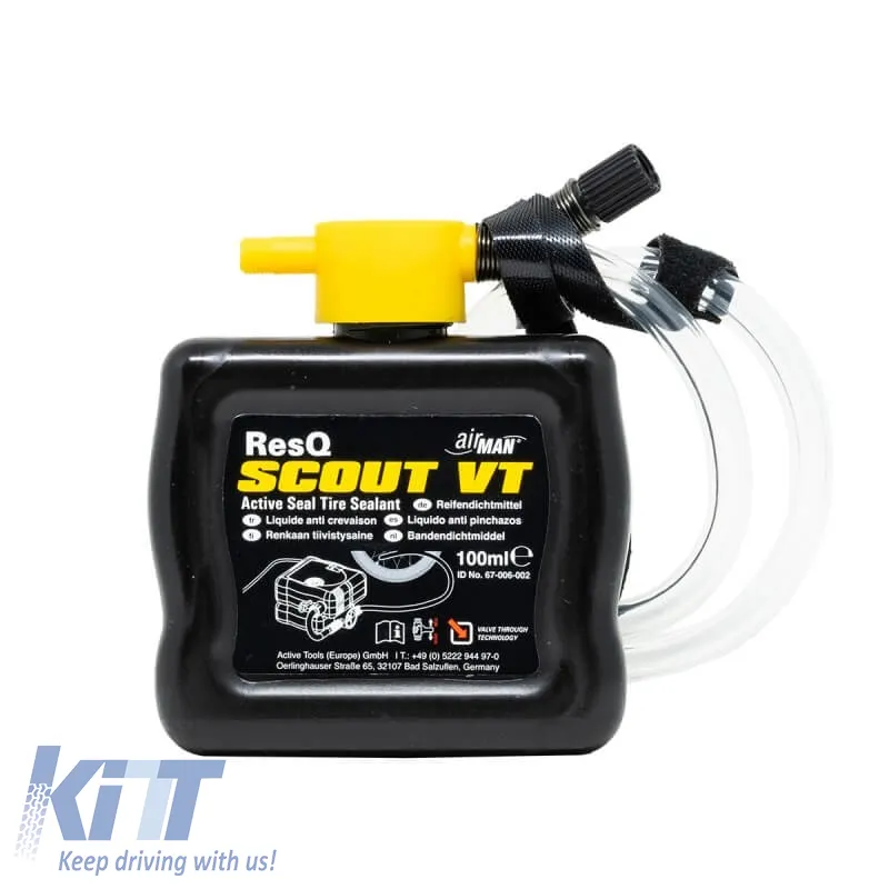 Air Compressor AirMan ResQ Scout VT 12V with Pressure Gauge and Tire Sealant 100ml 76-086-005