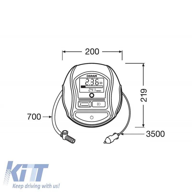 Air Compressor Osram TYREinflate 1000 12V 180W OTI1000