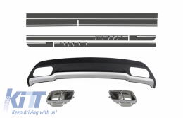 image-25-Air Diffuser with Exhaust Tips and Stickers Grey for Mercedes A-Class W176 (2012-2018) Sport Pack
