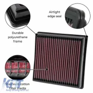 Air Filter K&N 248 x 151mm 33-2034 1 Pc-image-6302808