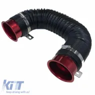 Air Intake Pipe System Cold Air Flexible Red Φ76mm-image-6295614