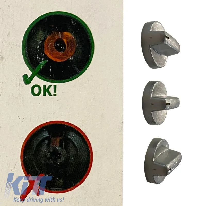 Airflow Regulation Knobs suitable for BMW 3 E36 90-99 Set 3 Pieces Silver AB05