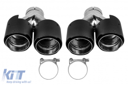 Akrapovic type exhaust tips set with carbon cover, left and right - ABBMEA6006983