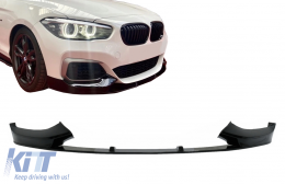 Alerón labios parachoques para BMW 1 F20 F21 LCI 15-19 Hatchback M Sport Look Negro-image-6085321