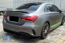 Aletas divisoras laterales traseras Para Mercedes Clase A V177 A35 Sedan 2018+ Negro brillante-image-6091781