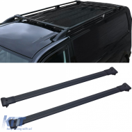 Aluminum crossbars for roof railing black for VW Bus Transporter T5 T6 2003-2024